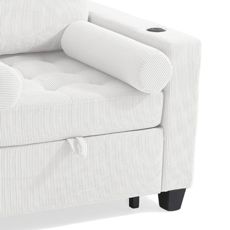 2 Set Convertible Adjustable Lounge 3-in-1 Pull-Out Sleeper Chair Bed