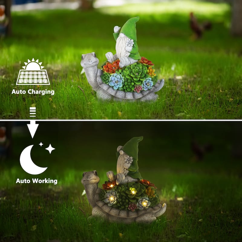Solar Garden Outdoor Statues with LED Light