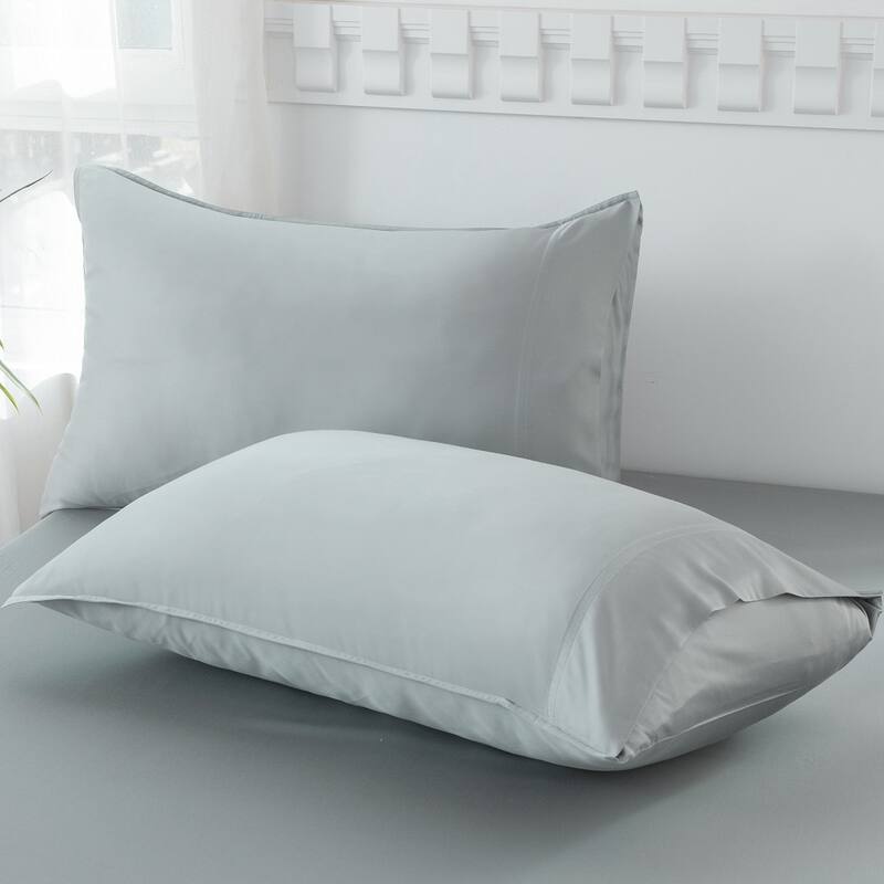 400TC Cooling Sheet Set, Sateen Weave 4 Piece Bedding with 16 Inch Deep Pocket Fitted Sheet