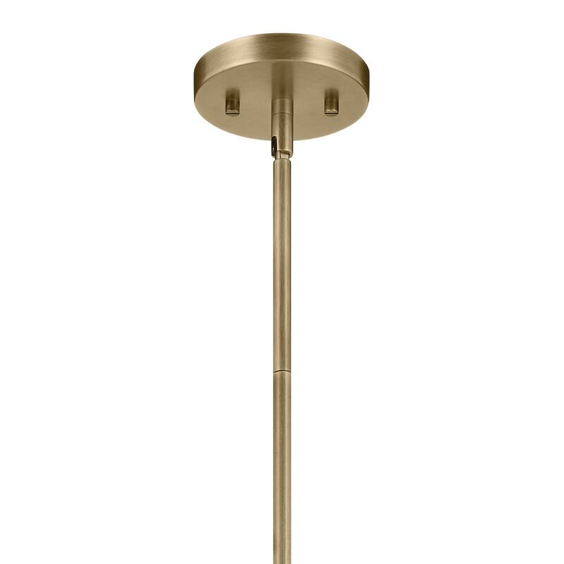 Kichler Lighting Crosby 1-Light Natural Brass Mini Pendant Light with Clear Glass