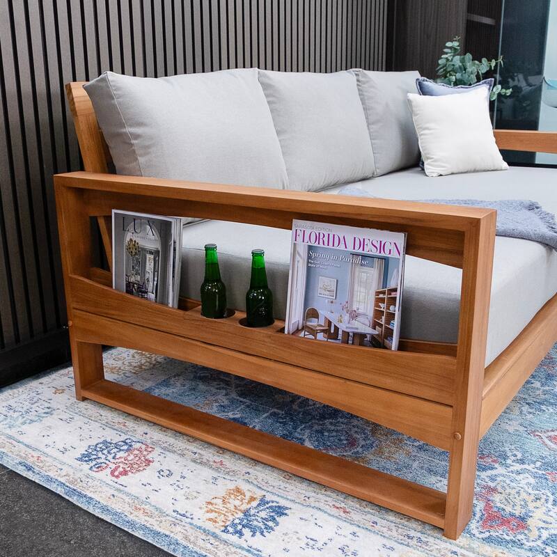 Cambridge Casual Napa Teak Outdoor Patio Daybed with Cushion