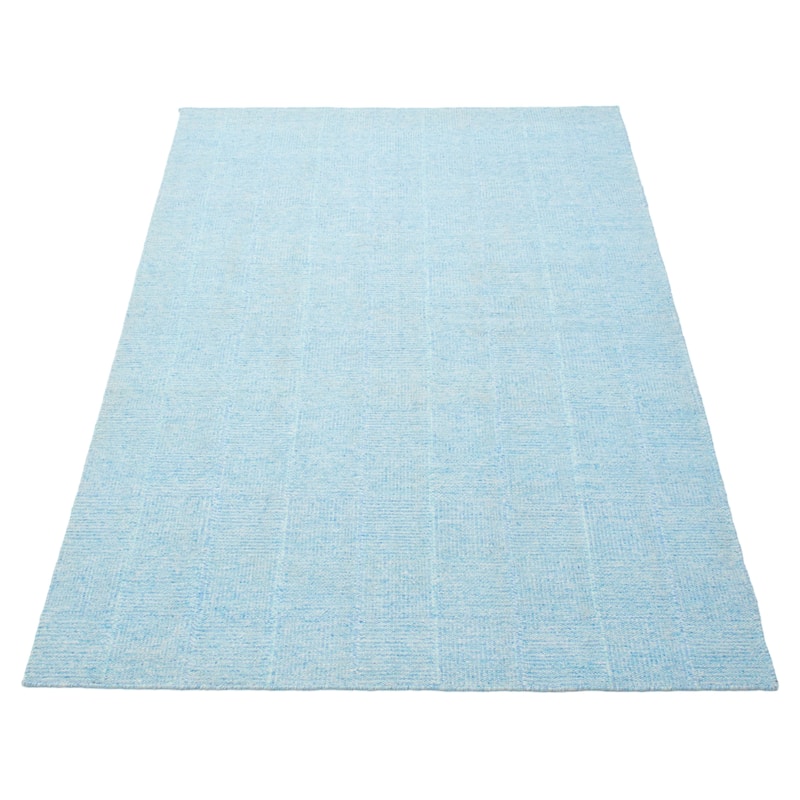 ECARPETGALLERY Flat-Weave Ankara FW Sky Blue Wool Kilim - 5'0 x 8'2