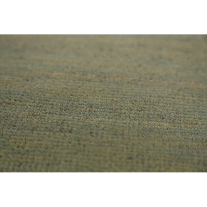 Green Gabbeh Modern Runner Rug Handmade Wool Carpet - 2'7" x 9'7"