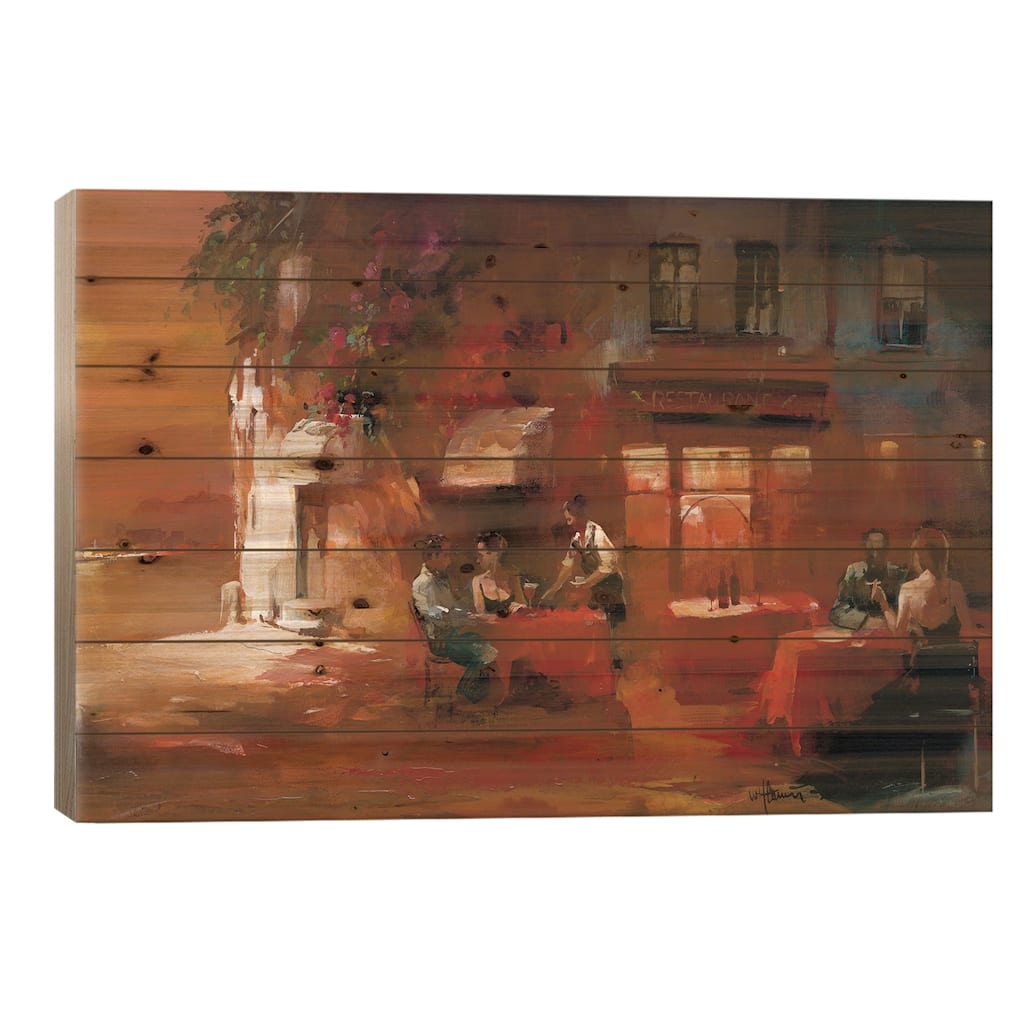 Dinner For Two II Print On Wood by Willem Haenraets - Multi-Color