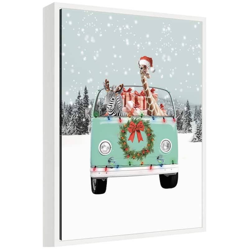 Kate and Laurel Sylvie Framed Canvas Let it Snow 1 by Iulia Emelianteva Julyartprints - White