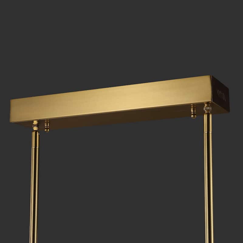 SAFAVIEH Couture Mariet Art Deco Acrylic Tube Chandelier - 50 In. W x 15.5 In. D x 25.5 /49.5 In. H - 48"W x 21"D x 18"H