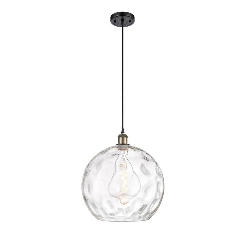 Innovations Lighting Ballston Athens Water Glass 1 Light 14" Cord Hung Pendant - Black Antique Brass