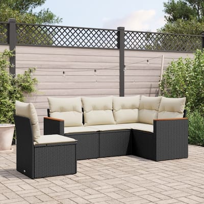 vidaXL Garden Sofa Set Black