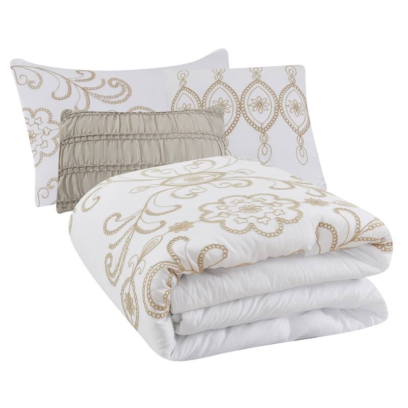 Modern Threads Sabrina 5-Piece Jacquard Comforter Set with Shams and Decorative Pillows
