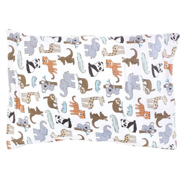 slide 1 of 1, Hudson Baby Cotton Toddler Pillow Case, Zoo Animals, One Size - Zoo Animals Zoo Animals - One Size