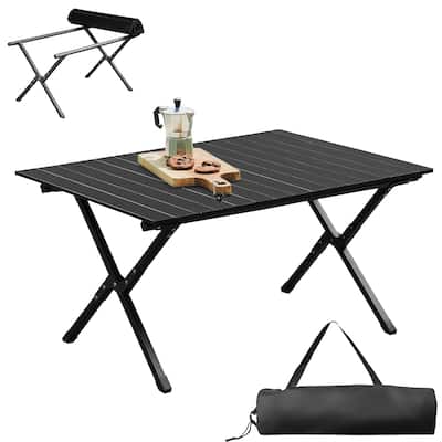 Folding Camping Table Portable Picnic Table, Lightweight Roll-up Side Table for Outdoor Hiking, Travel, Backyard BBQ,