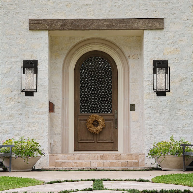 Outdoor Wall Light Dusk to Dawn with Glass Shade 2 Pack