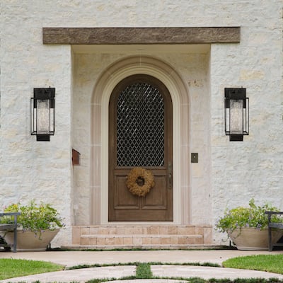 Outdoor Wall Light Dusk to Dawn with Glass Shade 2 Pack