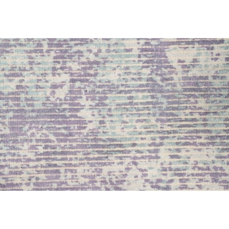 Hand Knotted Oriental Viscose Silk Carpet Modern Abstract Purples Abstract Area Rug - 4' 0'' X 2' 0''
