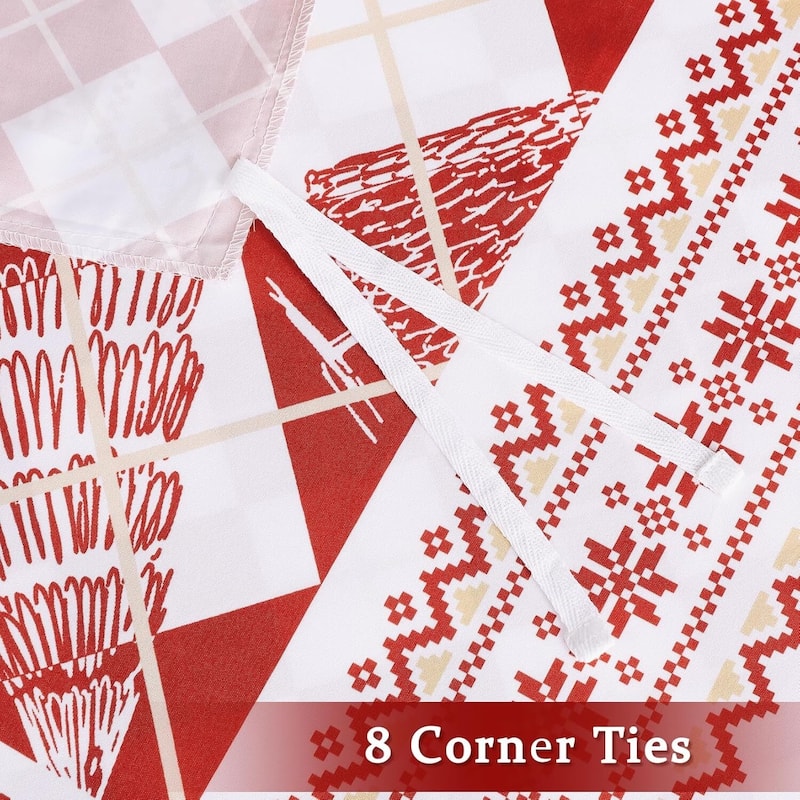 Red Checkered Christmas Duvet Cover Set, Decorations Bedding Set