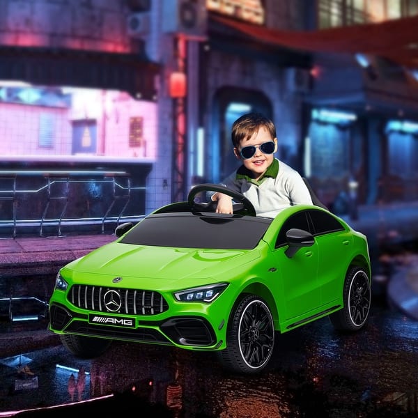 slide 2 of 9, Qaba Mercedes-Benz AMG Licensed 12V Kids Ride on Car w/ Remote, Black Green