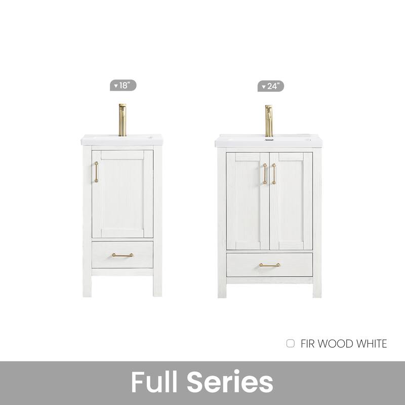 Gela Single Sink Bath Vanity with Drop-In Ceramic Basin without Mirror
