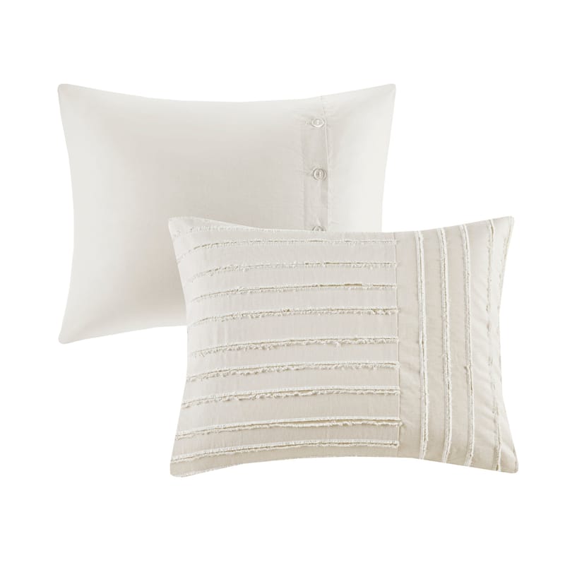 Madison Park Signature Essence Oversized Cotton Clipped Jacquard Comforter Set with Euro Shams and Throw Pillows