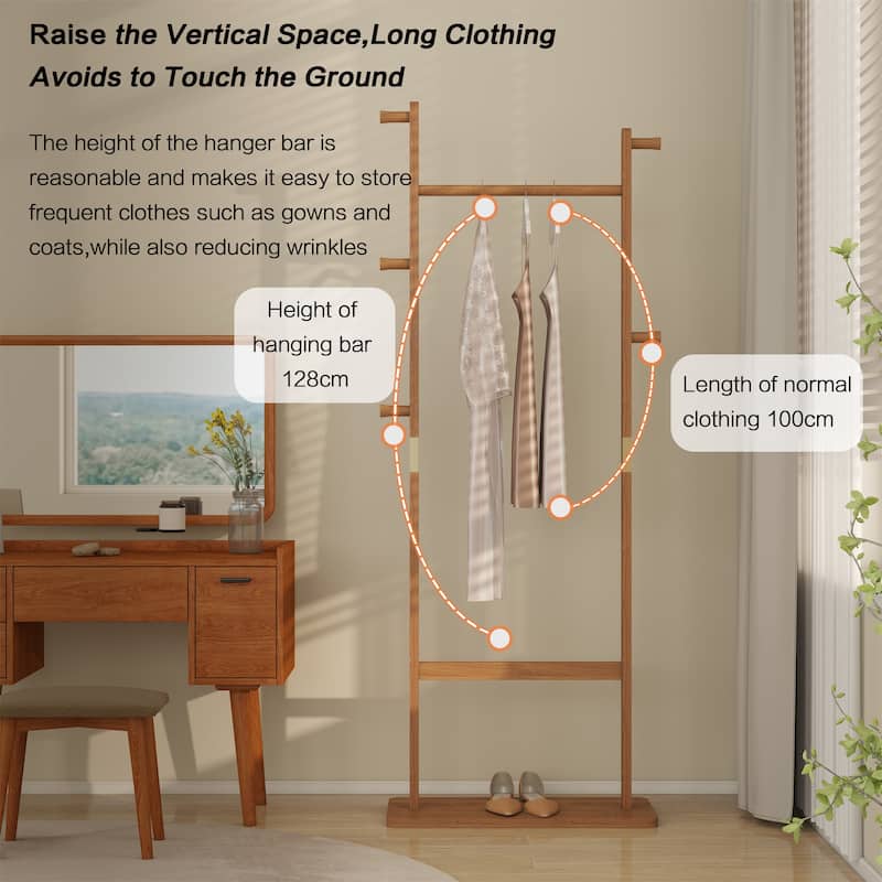 64"H Wood Coat Racks