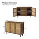 preview thumbnail 32 of 55, Filippo Traditional Rattan 3-Door Sideboard Cabinet by HULALA HOME