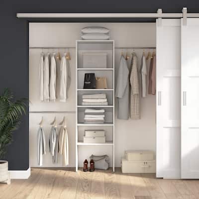 Carina Closet 24W Closet Organizer with Clothing Rods by Bestar