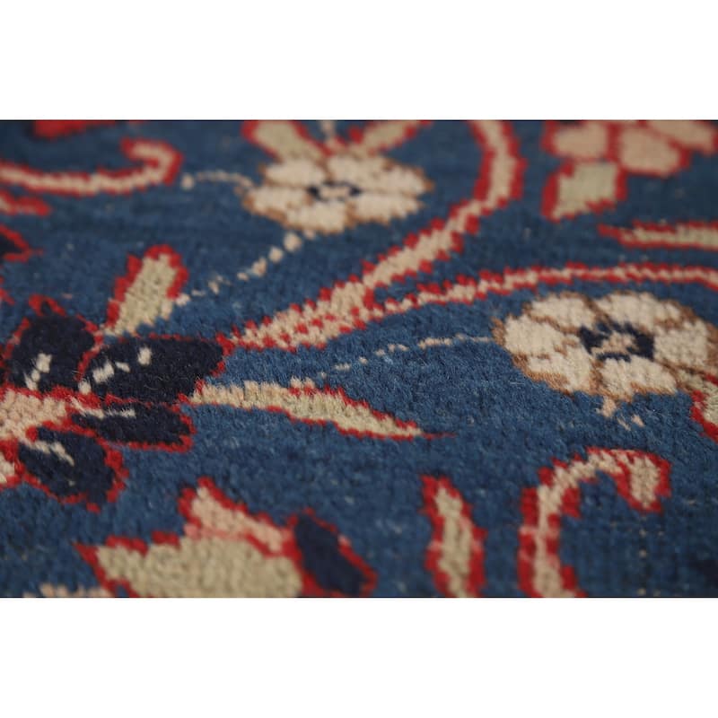 Hand Knotted Oriental 100% Wool Carpet Traditional Floral Pink Tabriz Area Rug - 11' 0'' X 8' 0''
