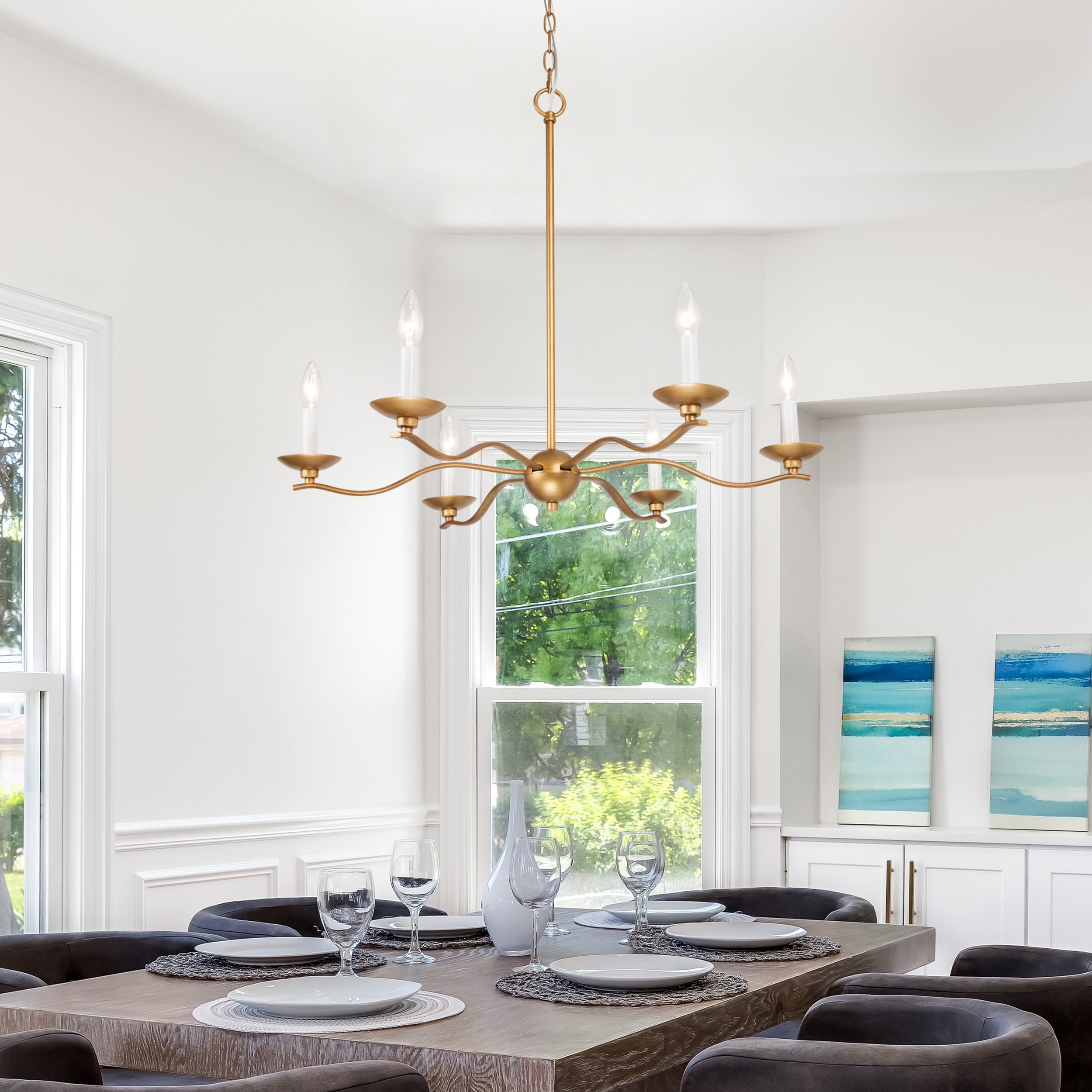 Brass dining shop room chandelier