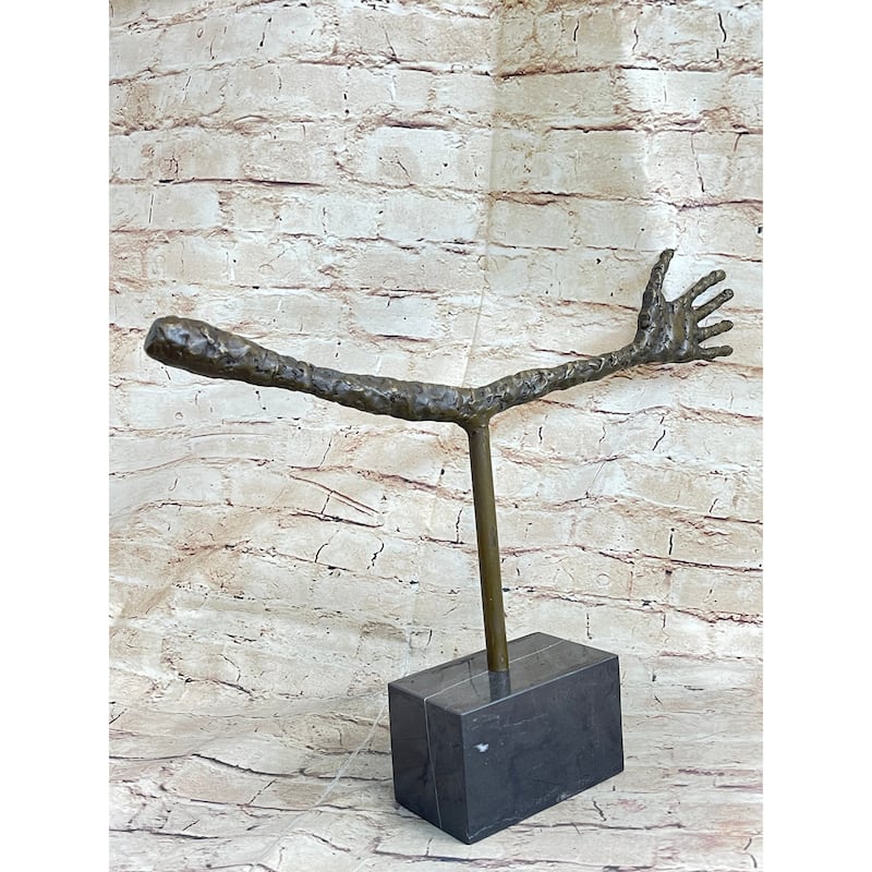 La Main By Alberto Giacometti - Bronze Metal Sculpture On Marble Base