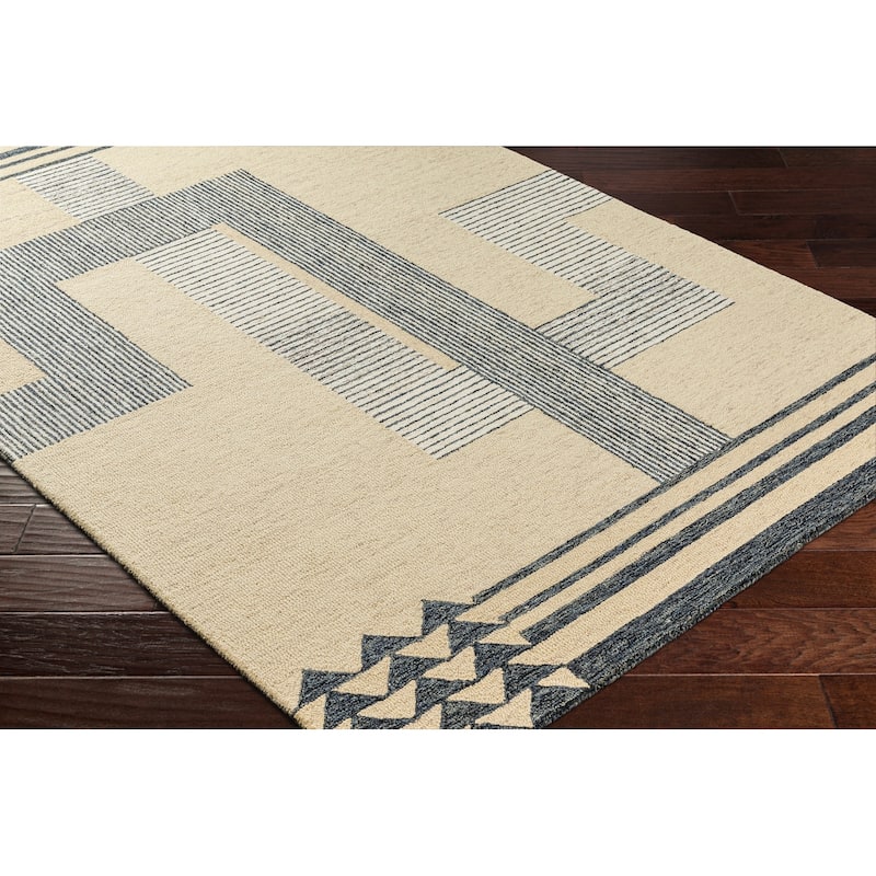 Chamas Handmade Striped Modern Wool Area Rug