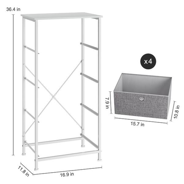 Shop Langria 4 Tier Dresser Tower Clothes Organizer With Easy Pull