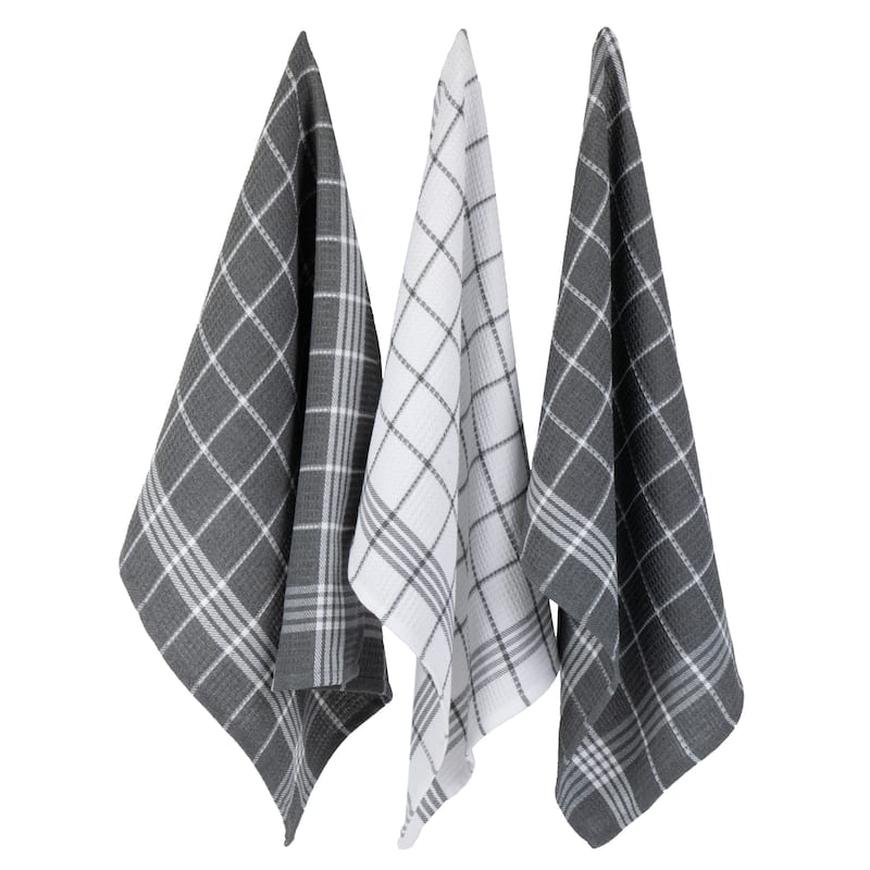 J&M Eggplant Waffle Weave Dishtowel (Set of 6)