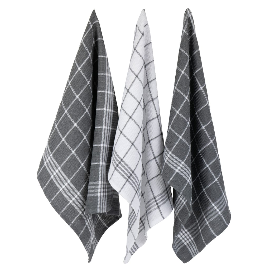 J&M Eggplant Waffle Weave Dishtowel (Set of 6)