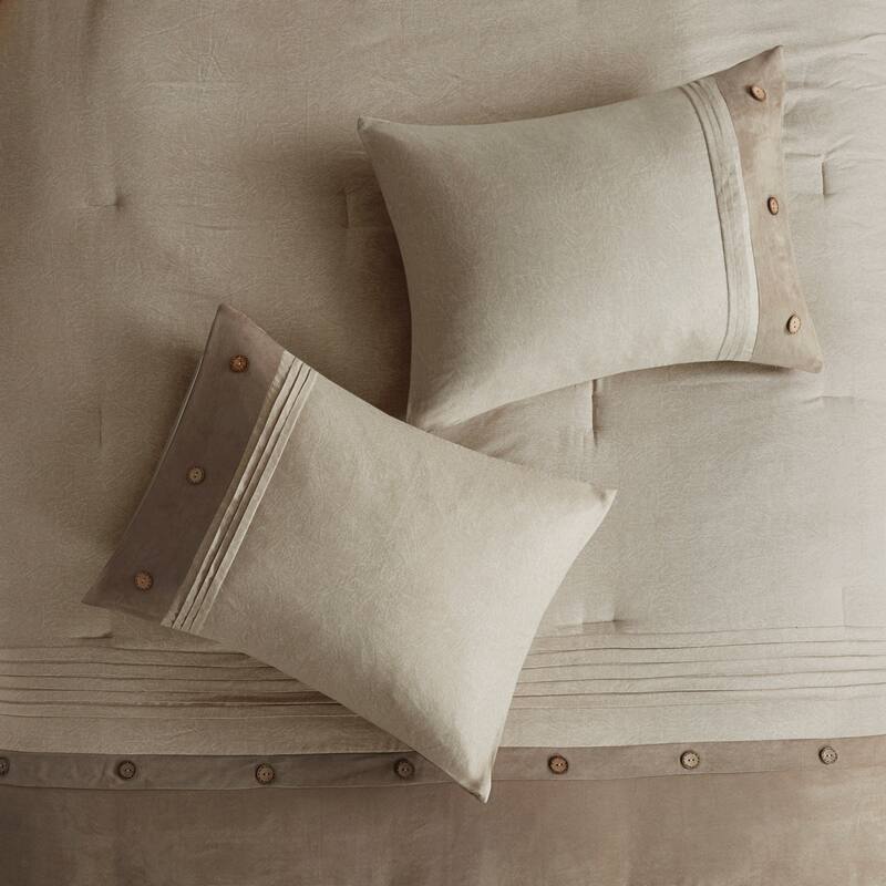 GDF Studio - Faux Suede Lodge Comforter Set with Decorative Pillows