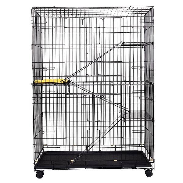 Shop Costway 4 Tier Cat Playpen Cat Cage With 3 Climbing Ladders