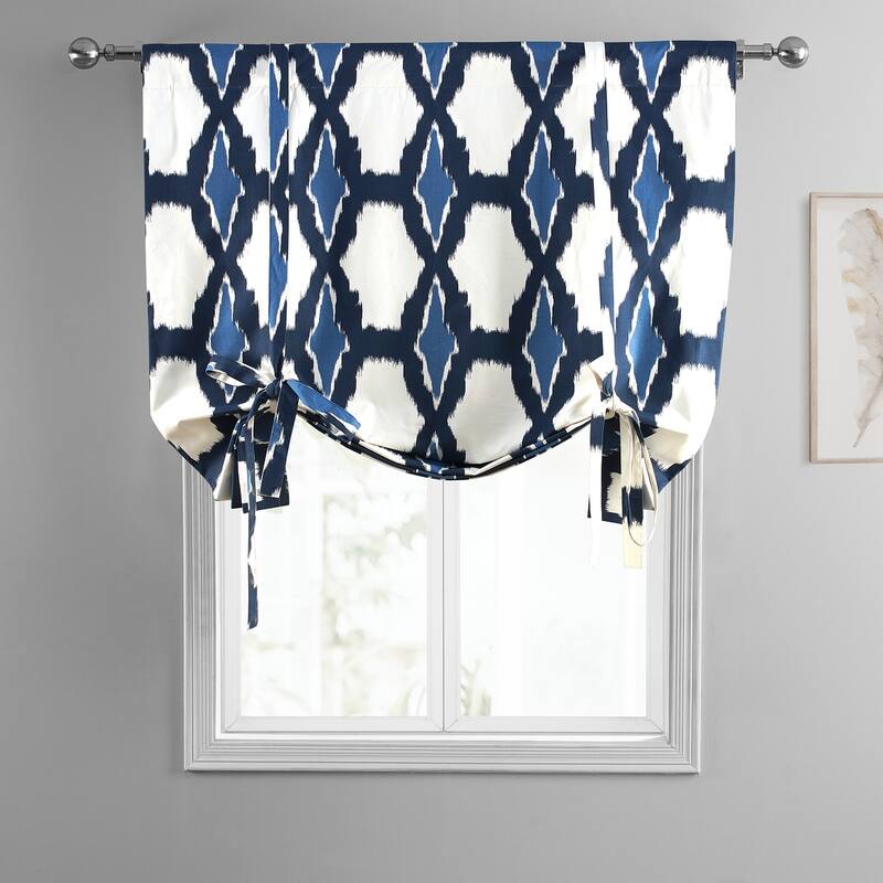 Exclusive Fabrics Sorong Printed Cotton Tie-Up Window Shade - 46 X 63