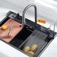 preview thumbnail 23 of 39, Lefton 304 Stainless Steel Waterfall Kitchen Sink Set with Pull-down Faucet KS2206 (Series) 33" x 22"