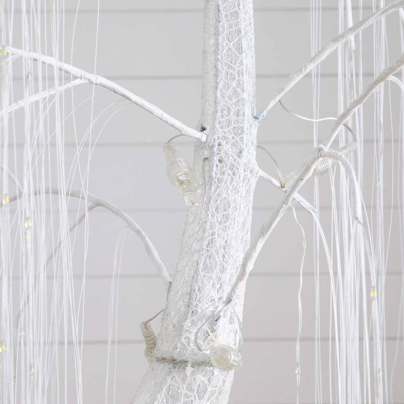 Pre-Lit Halloween Artificial Willow Tree - 7' - Cool White LED Lights