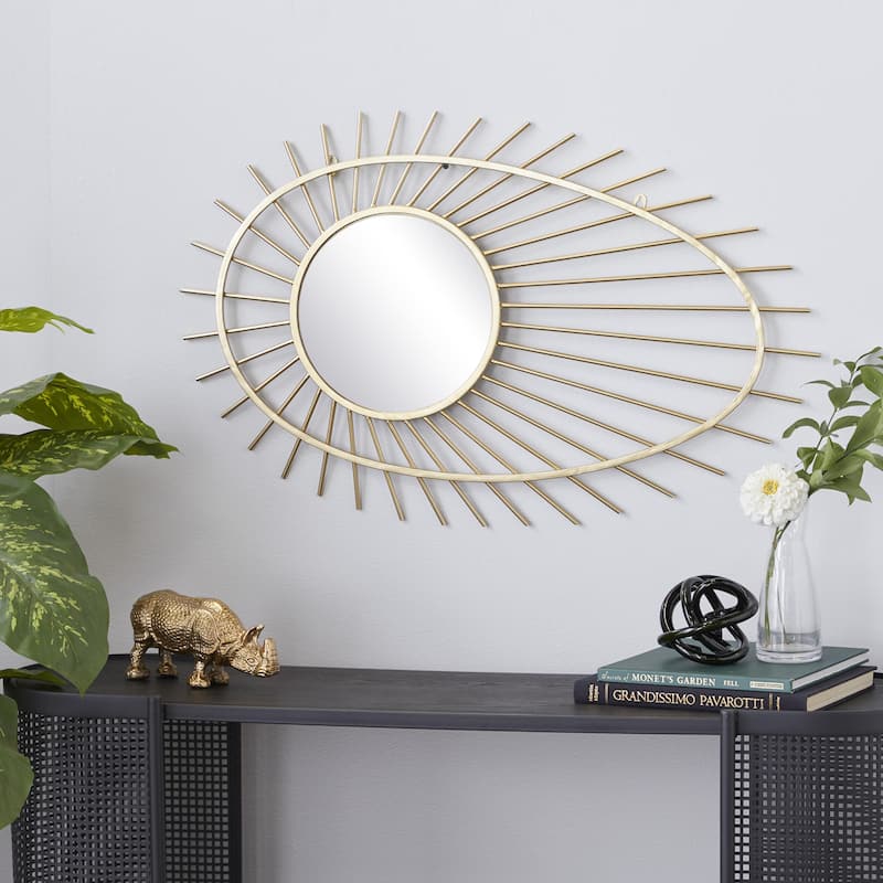 Metal Starburst Handmade Wall Mirror - Gold - CosmoLiving by Cosmopolitan