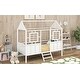 preview thumbnail 4 of 16, Playhouse Design Metal Low Loft House Bed with Roof