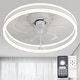 preview thumbnail 3 of 118, 20"/24"/72" Oaks Aura Cotti Low Profile Dimmable Smart Ceiling Fan with Lights 6-Speed Flush Mount Modern Remote Flush Mount - 20inch-White