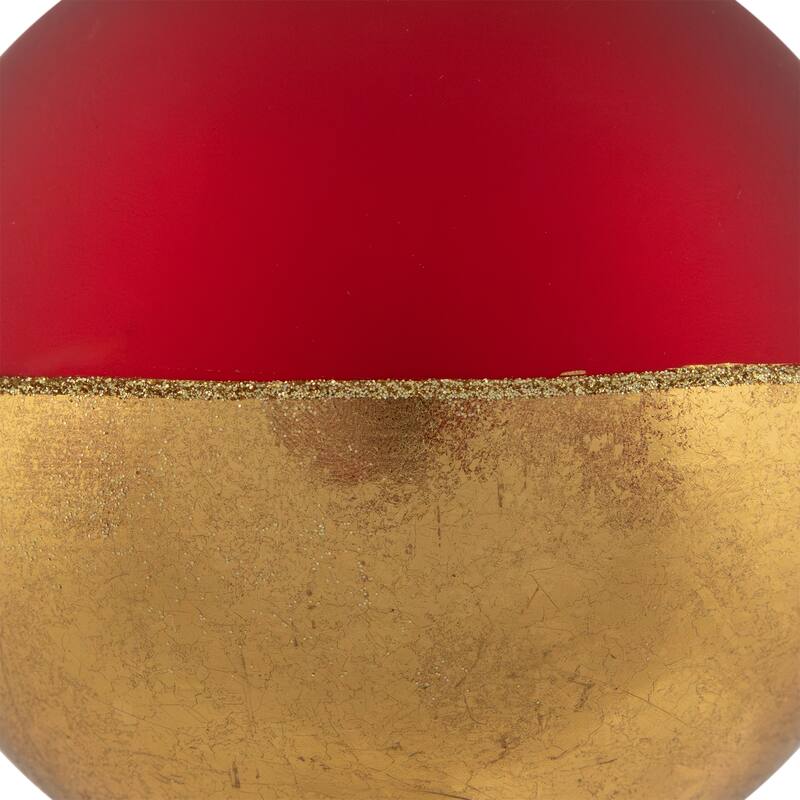 3.5" Red and Gold Glass Ball Christmas Ornament
