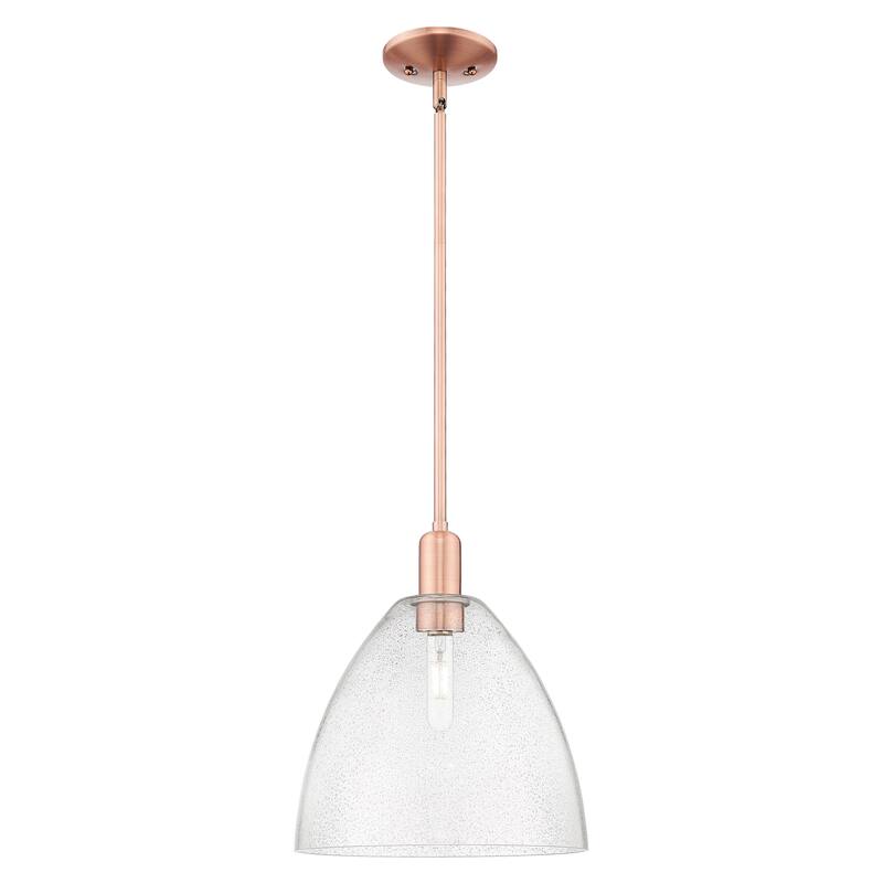 Innovations Lighting Endless Possibilities Arcadia - Bristol - 1 Light 12" Stem Hung Mini Pendant - Antique Copper/Seedy