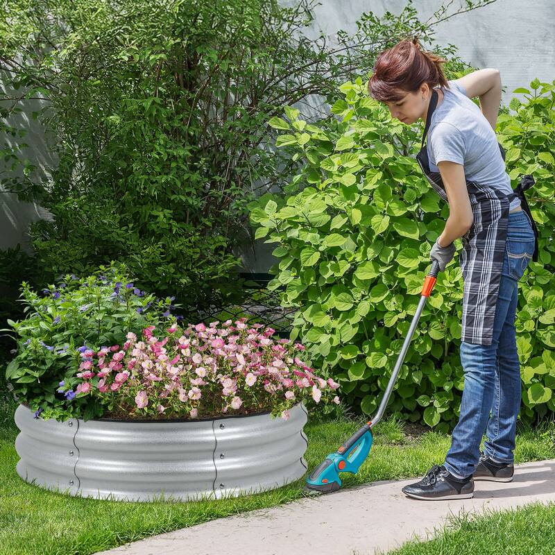 Aoodor 9'' Tall Aluzinc Metal Raised Garden Bed 30'' Round - 30"x9"