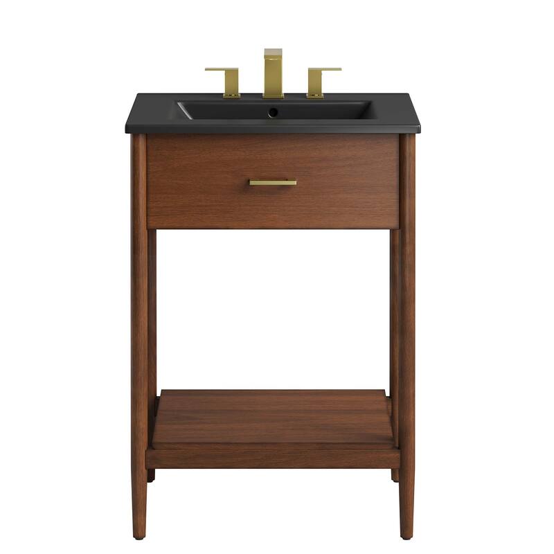 Zaire 18"/24"/30"/36"/48" Bathroom Vanity with Black Sink Top