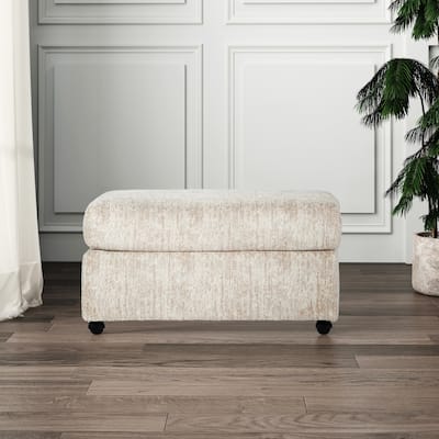 Roundhill Furniture Nason Living Room Ottoman, Parchment