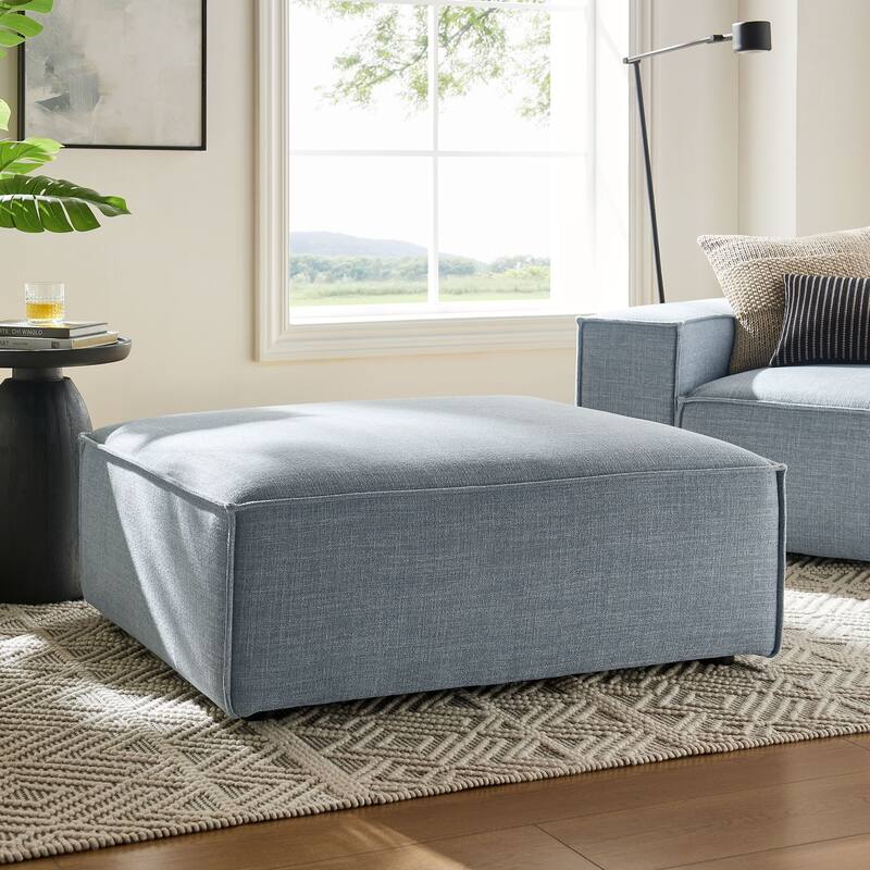 Restore Performance Fabric Upholstered Modular Ottoman - Sky