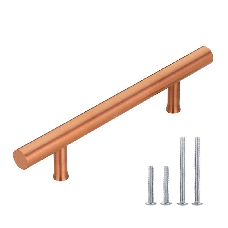 3-3/4 Inch Hole Center Copper Kitchen Cabinet Handles 100% Solid Brass Drawer Pulls (5-PACK)