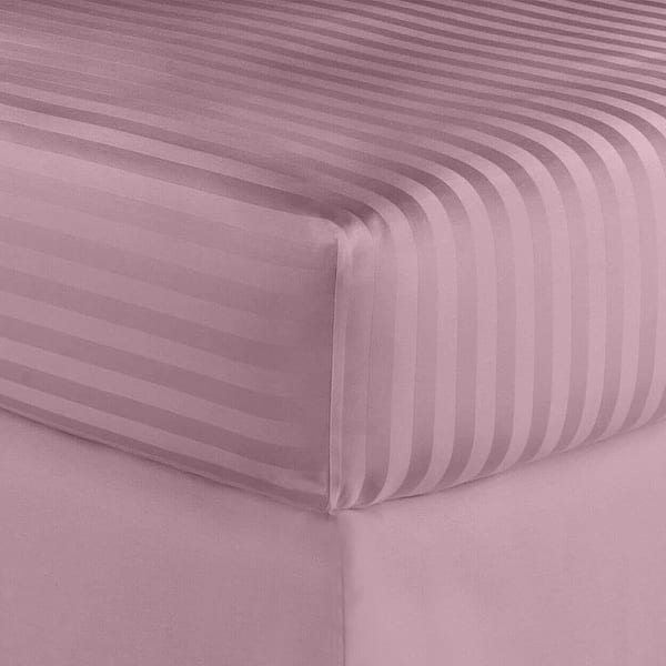 slide 2 of 5, Home Sweet Home Dream Striped 1200 TC Egyptian Cotton Deep Pocket Bed Sheet Set Lilac - California King