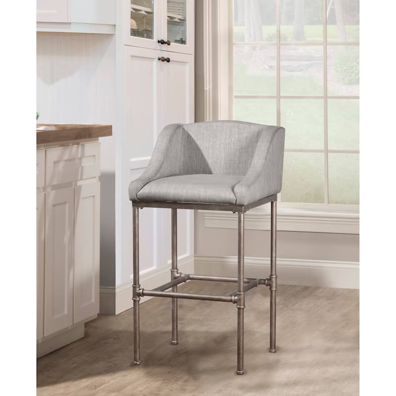 Hillsdale Furniture Dillon Non-Swivel Textured Silver Bar Stool
