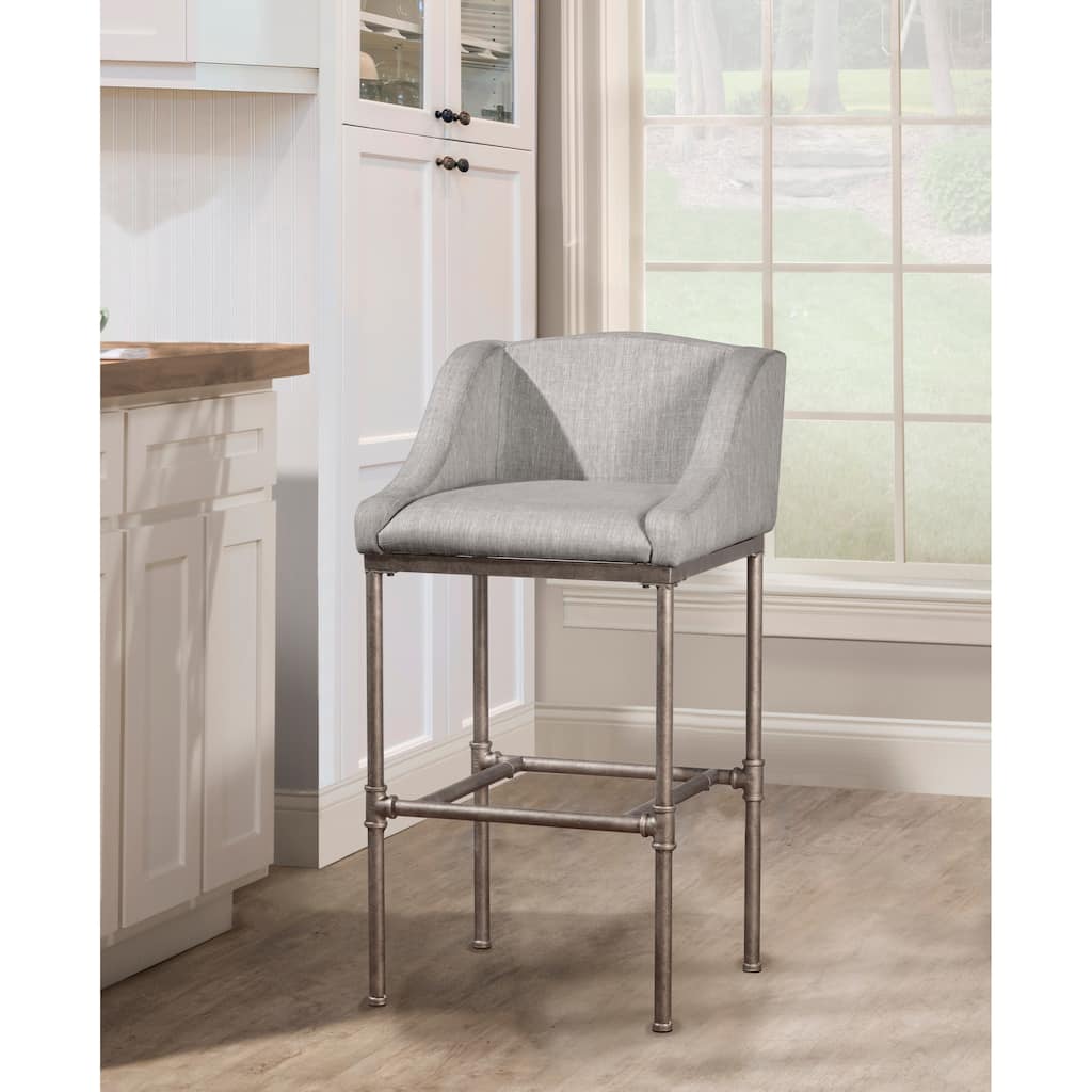 Hillsdale Furniture Dillon Non-Swivel Textured Silver Bar Stool